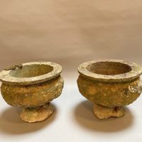 Pair C19th Soft Stone Urns