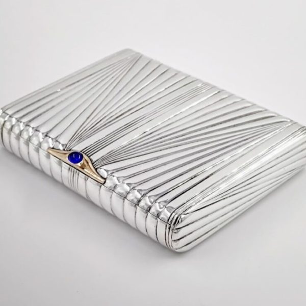 Antique Art Deco Solid Silver &#038; 14k Gold Russian Case Faberge