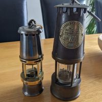 Mining lamp baby wolf Sheffield very rare lamp