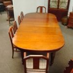 Large Antique Victorian Oak Dining Table Seats 10