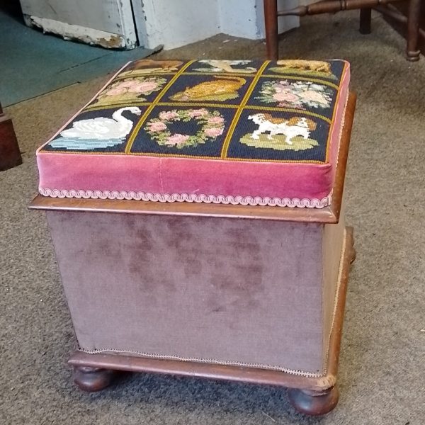 Antique Victorian Ottoman Box Stool