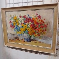 Mid Century Still Life Oil Painting