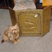 1930&#8217;s Brass Fire Screen