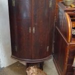 Antique Georgian Bow Front Hanging Corner Cupboard