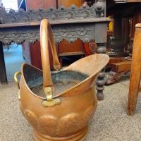 Antique Copper Coal Scuttle