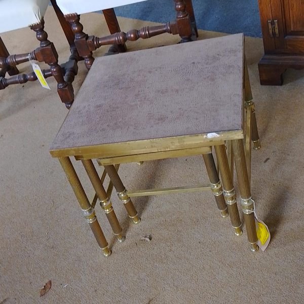 Good Antique 1930&#8217;s Brass Nest of Tables