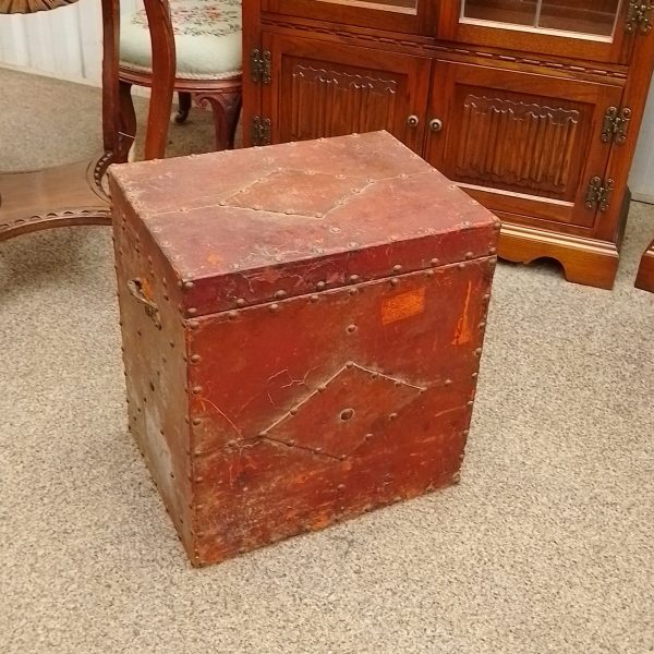 Antique Arts Crafts Leather Box