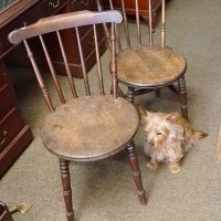 Antique Pair of Penny Seat Chairs