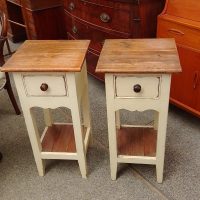 Good Vintage Pair of Small Painted Tables