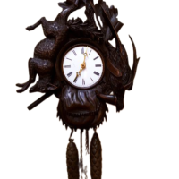 19th Century SCHWARZWALD Hunting Wall Clock