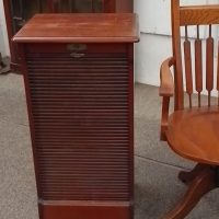 Antique Edwardian Tambour Front Filing Cabinet