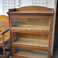 Antique Lebus Stacking Oak Bookcase Cabinet