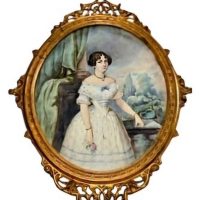 Eduard Ender, Signed Portrait of a Young Lady, 19th Century, Watercolor.