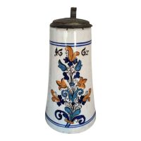 Habaner Walzenkrug – Original Pewter Lid, 17th Century