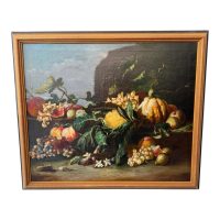 Still Life with Fruits – Signed Oil on Canvas, 19th Century