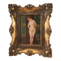 Elegant Nude in Forest – French School, Oil on Canvas, 18th Century