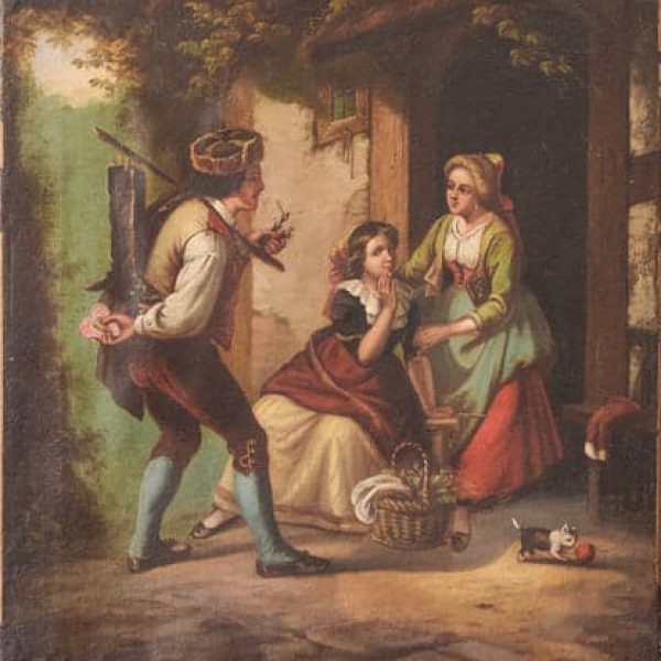 French or Flemish Golden Age Style Courtship Scene