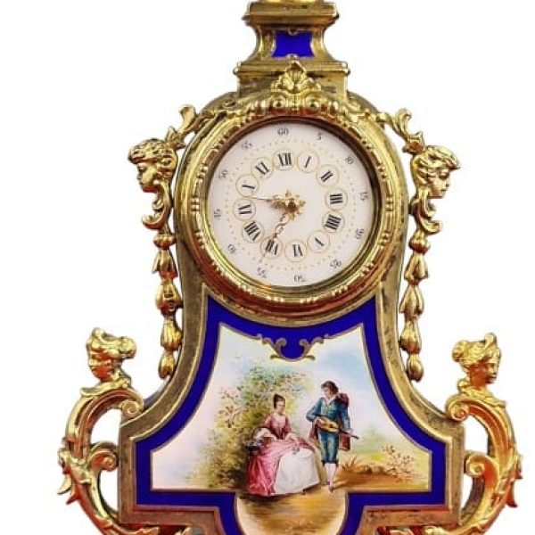 Stunning Sterling Silver Mantle Travel Clock