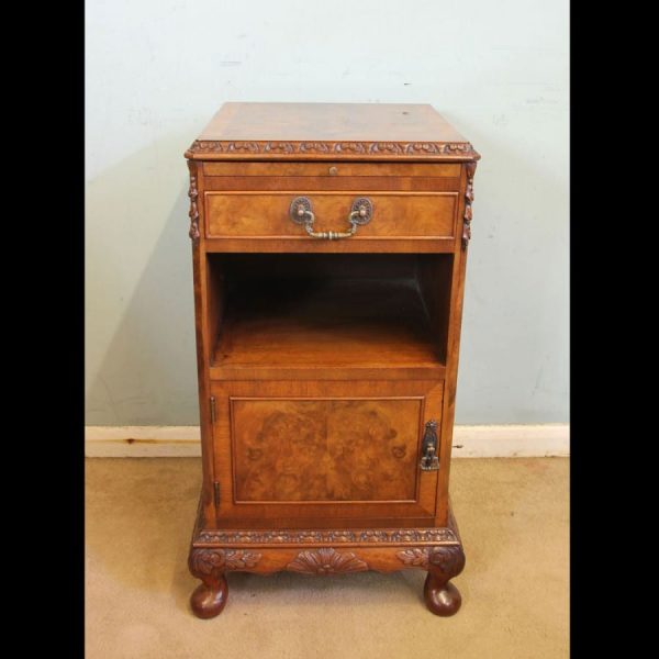 Burr Walnut Bedside Cabinet