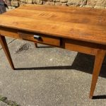 Antique French Cherrywood Farmhouse Table Desk Refectory, c 1860