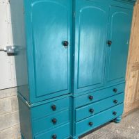 Antique 19th Century Painted Pine Housekeeper’s Cupboard, c 1860