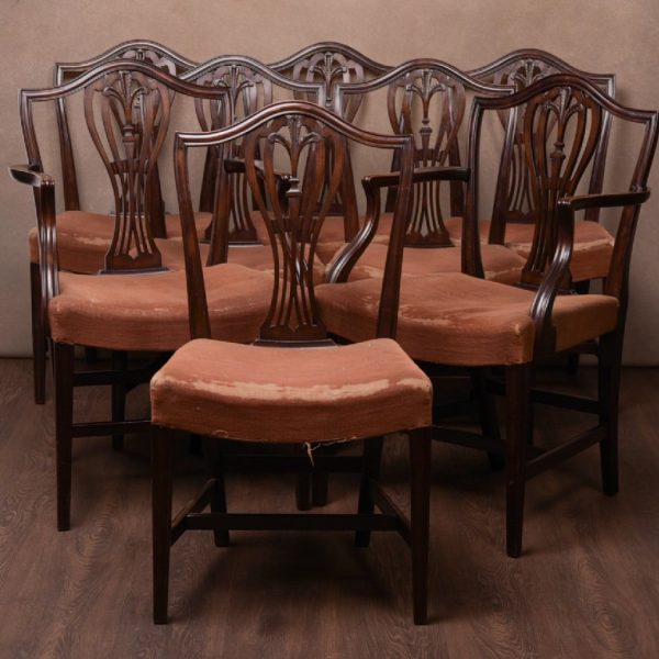 Set Of 8 19th Century Hepplewhite Dining Chairs SAI1413