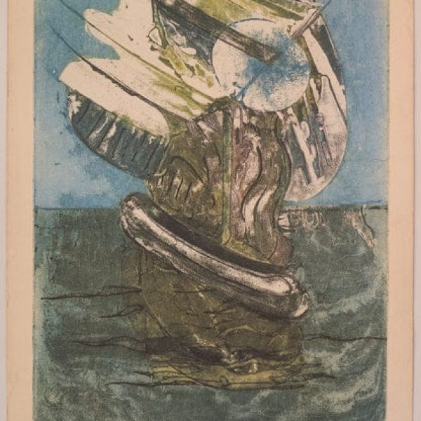 Abstract Lithograph of a Boat