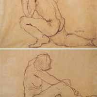 Ernest Julien Malla 1927 &#8211; 2022 &#8211; Two Framed Life Drawings