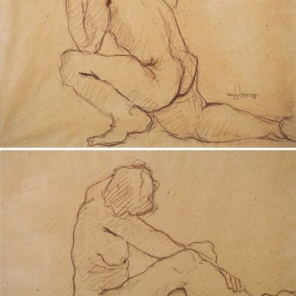 Ernest Julien Malla 1927 – 2022 – Two Framed Life Drawings