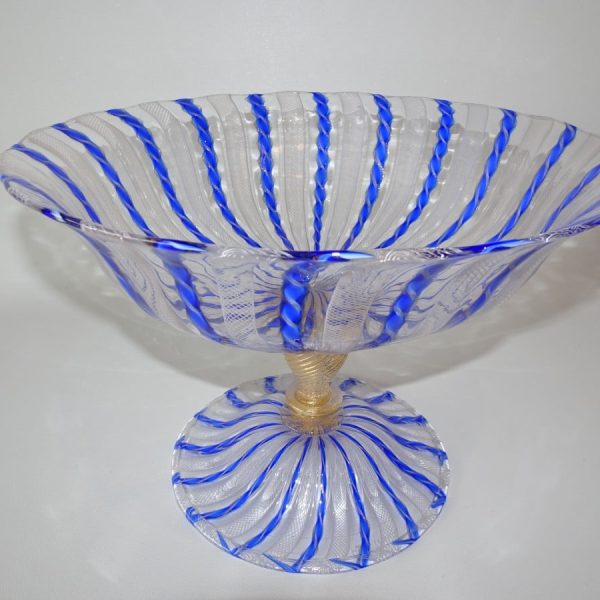 Murano Latticino Glass Comport