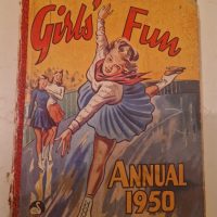 Hardcover annual book titled ‘Girls’ Fun Annual 1950′