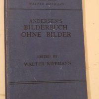 Educational German language reader titled ‘Andersen’s Bilderbuch Ohne Bilder’ edited by Walter RippmannThis is an educational German language reader from Arnold’s German Reading Books series, presenting Hans Christian Andersen’s classic work ‘Bilderbuch Ohne Bilder’ (Picture Book Without Pictures). Published in the early 20th century, this book was part of a popular series designed to teach German to English-speaking students through literary texts. The series was widely used in British and American schools during this period. Such educational readers are valued by collectors of vintage textbooks, foreign language learning materials, and Hans Christian Andersen enthusiasts. These books represent an important era in language pedagogy and are appreciated for their historical significance in education, their connection to classic literature, and their role in cultural exchange between English and German-speaking countries.