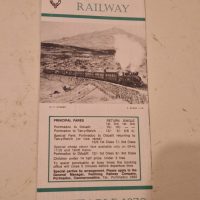 Festiniog Railway timetable and guide from 1970