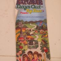 Vintage bus timetable brochure titled ‘Stepper Days Out By Bus’ from Nottingham &amp; Loughborough