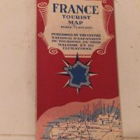 Vintage folded tourist map titled ‘France Tourist Map’ published by Centre National d’Expansion du Tourisme du Tiers Allenne et du Var