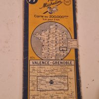 Vintage Michelin Map No. 77 ‘Valence-Grenoble’ road map