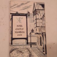 Vintage souvenir tea towel featuring York Castle Museum illustration