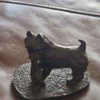 Cold-cast bronze sculpture of a West Highland Terrier (Westie)