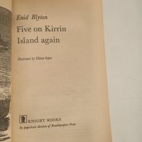 Paperback book titled ‘Five on Kirrin Island Again’ by Enid Blyton, illustrated by Eileen Soper, published by Knight Books