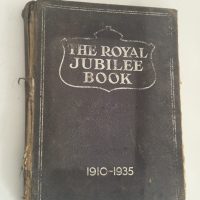 Hardcover book titled ‘The Royal Jubilee Book 1910-1935’ published by Associated Newspapers Ltd