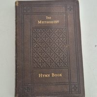 Leather-bound book titled ‘The Methodist Hymn Book’