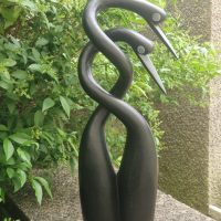 Stone sculpture titled ‘Entwined Birds’ by Zimbabwean Shona artist