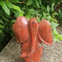 Red jasper hand-carved elephant abstract