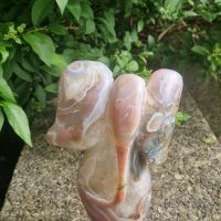 fire agate stone sculpture carved elephant abstract
