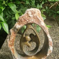 Serpentine stone sculpture titled ‘Dancing Lovers’ or ‘Eternal Love’, Shona style