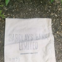 Vintage cloth coin bag from Barclays Bank Limited, dated 1973