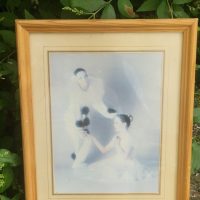 Vintage framed satin ballerina print by Consort Pictures, Made in Ireland