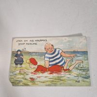 Vintage comic postcard titled ‘Jack on his Holidays Stop Tickling’ by Reg Carter