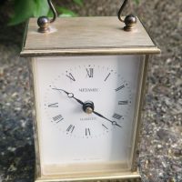 Brass carriage clock by Metamec, quartz movement, made in England