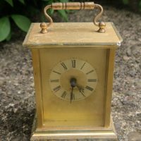 Vintage Brass Mantel Quartz Clock By Swiss Movement